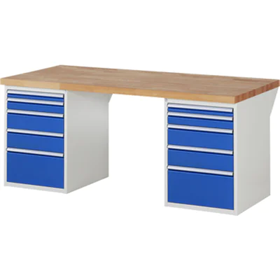 RAU Werkbank 7000 2.000 x 890 x 900 mm (B x H x T) enzianblau lichtgrau