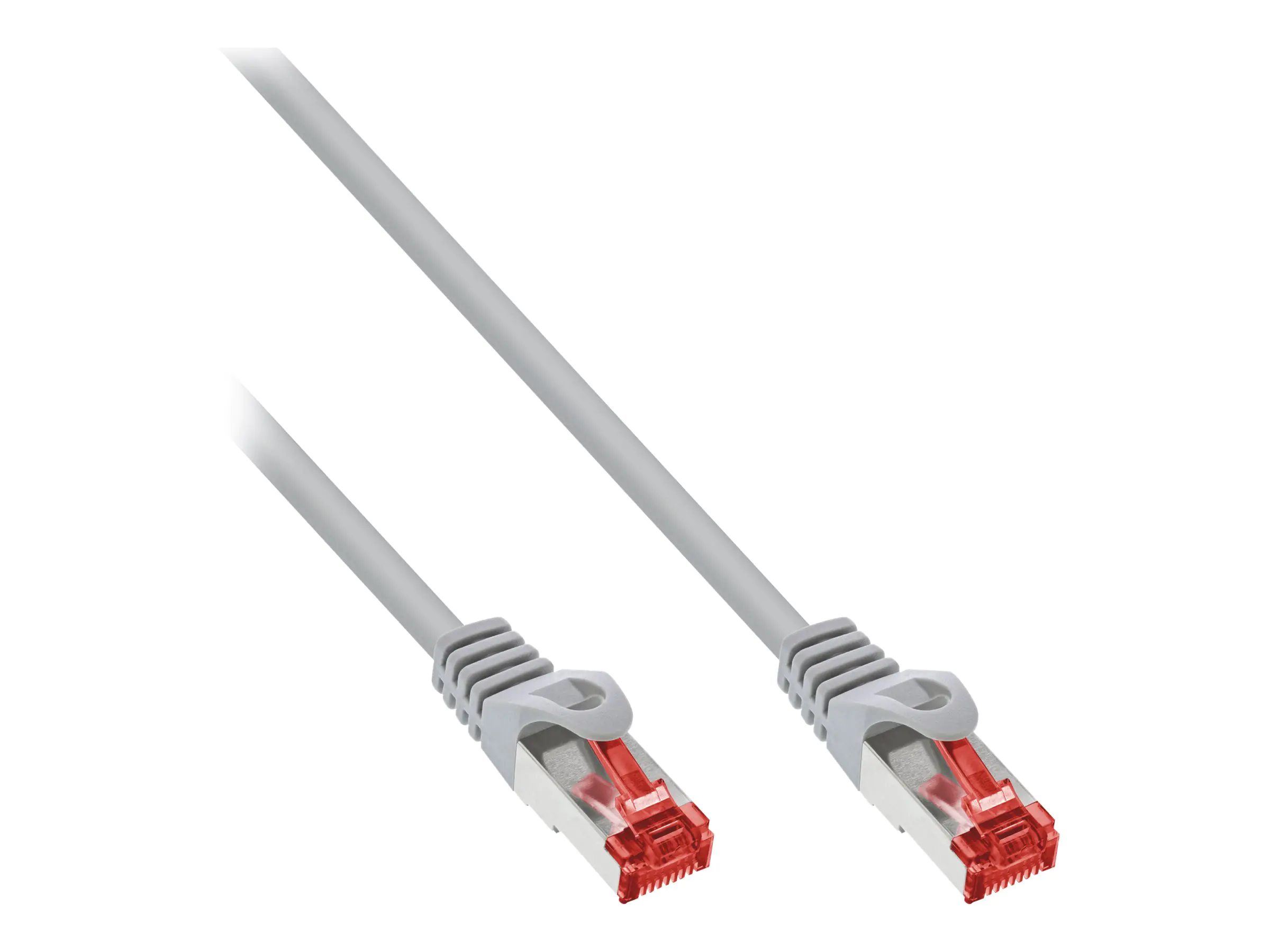 InLine - Patch-Kabel - RJ-45 (M) zu RJ-45 (M) - 1.5 m - SFTP, PiMF - CAT 6 - geformt, ohne Haken, verseilt - Grau (Packung mit 50)
