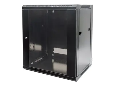 Intellinet Network Cabinet, Wall Mount (Standard), 9U, Usable Depth 260mm/Width 510mm, Black, Flatpack, Max 60kg, 19", Metal & Glass Door, Back Panel, Removeable Sides,Suitable also for use on desk or floor,19",Parts for wall install (eg screws/rawl plugs