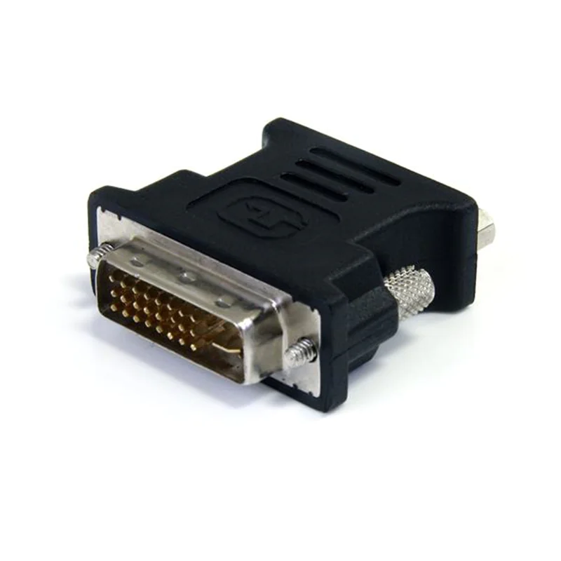 StarTech DVI auf VGA Adapter - St/Bu - Schwarz - DVI zu VGA Konverter / Monitoradapter - VGA-Adapter - DVI-I (M) zu HD-15 (VGA) (W) - geformt, Daumenschrauben - Schwarz