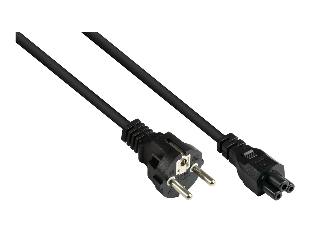 Good Connections P0005-S018 - 1,8 m - Netzstecker Typ E+F - C5-Koppler - H05VV-F - 250 V - Schwarz