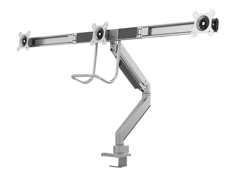Neomounts NM-D775DX3 - Befestigungskit - Voll beweglich - für 3 LCD-Anzeigen - Silber - Bildschirmgröße: 43.2-61 cm (17"-24") - Klemmmontage, Tülle, Tischmontage