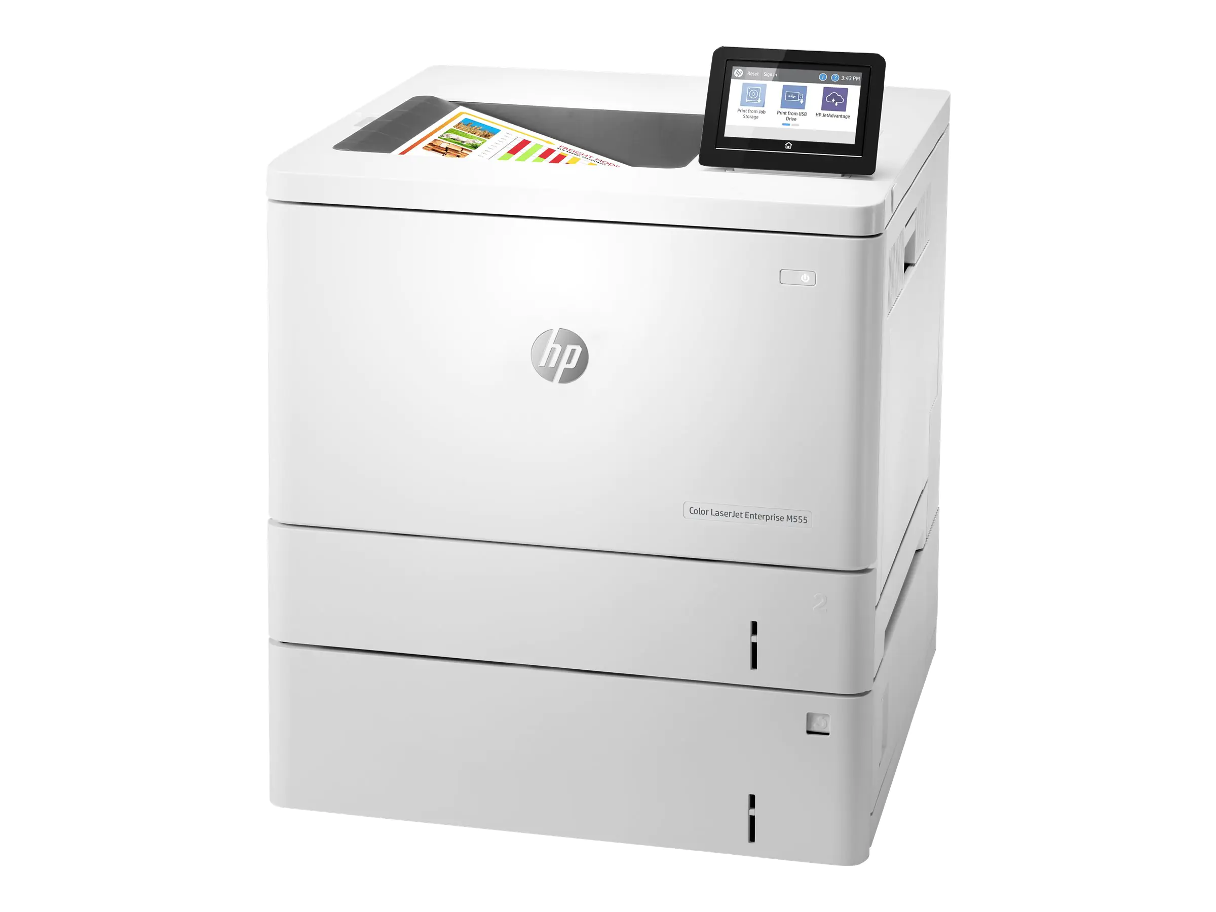 HP Color LaserJet Enterprise M555x - Drucker - Farbe - Duplex - Laser - A4/Legal - 1200 x 1200 dpi - bis zu 38 Seiten/Min. (einfarbig)/ bis zu 38 Seiten/Min. (Farbe) - Kapazität: 650 Blätter - USB 2.0, Gigabit LAN, Wi-Fi(n), USB 2.0-Host