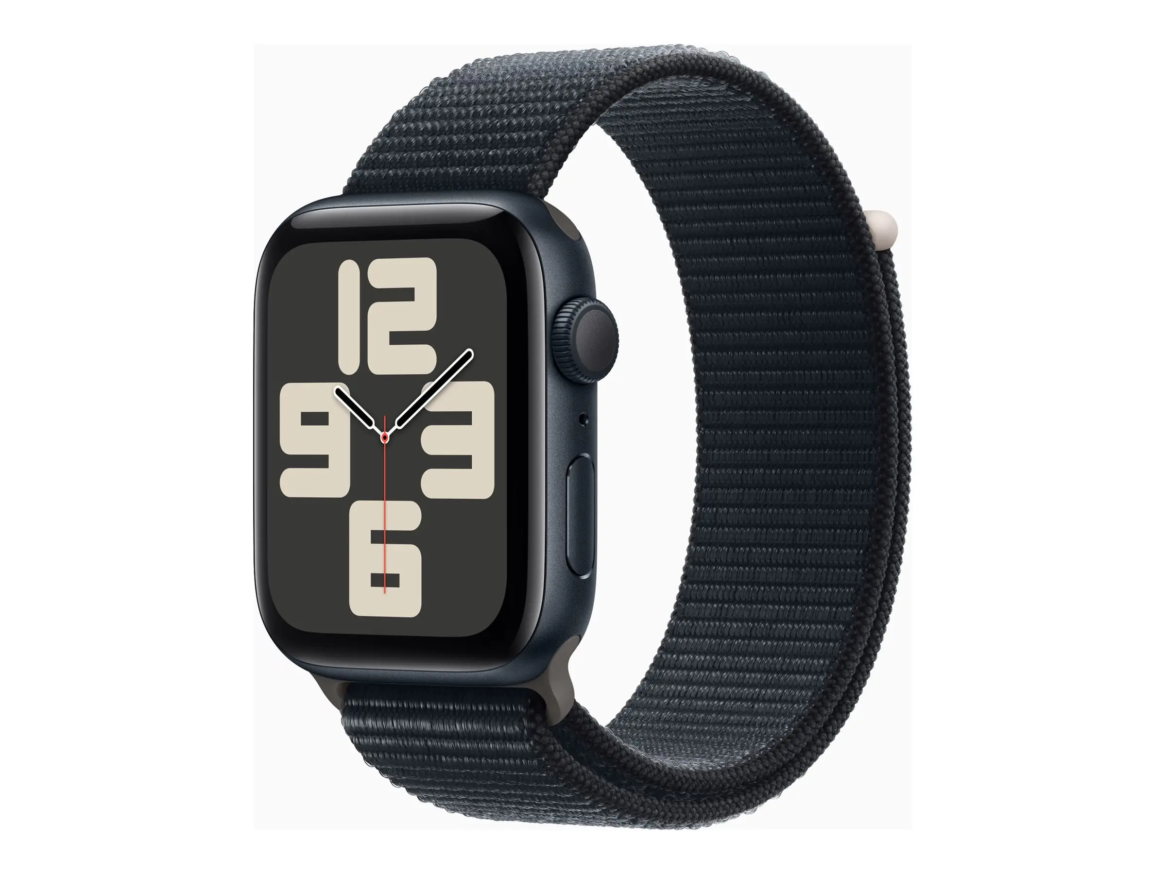 Apple Watch SE (GPS) - 44 mm - Midnight Aluminium - intelligente Uhr mit Sportschleife - Stoff - Midnight - Handgelenkgröße: 145-220 mm - 32 GB - Wi-Fi, Bluetooth - 32.9 g