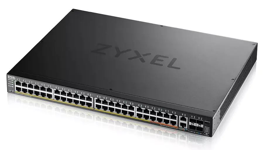 Zyxel XGS2220 Series XGS2220-54 - Switch - L3-Zugang, NebulaFLEX Cloud - managed - 48 x Gigabit Ethernet + 6 x 10 Gigabit (Uplink) - Desktop, an Rack montierbar