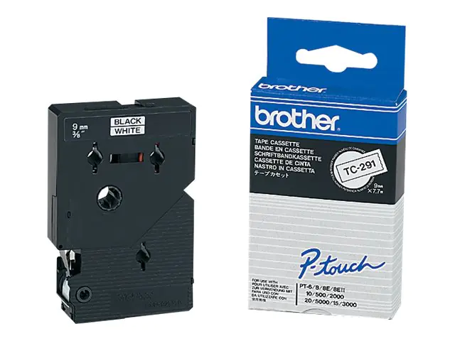 Brother Schwarz, weiß - Rolle (0,9 cm) 1 Kassette(n) TC291