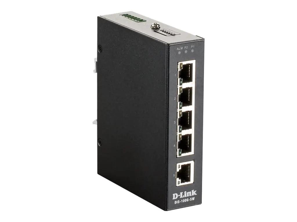 D-Link DIS 100G-5W - Switch - unmanaged - 5 x 10/100/1000 - an DIN-Schiene montierbar, wandmontierbar