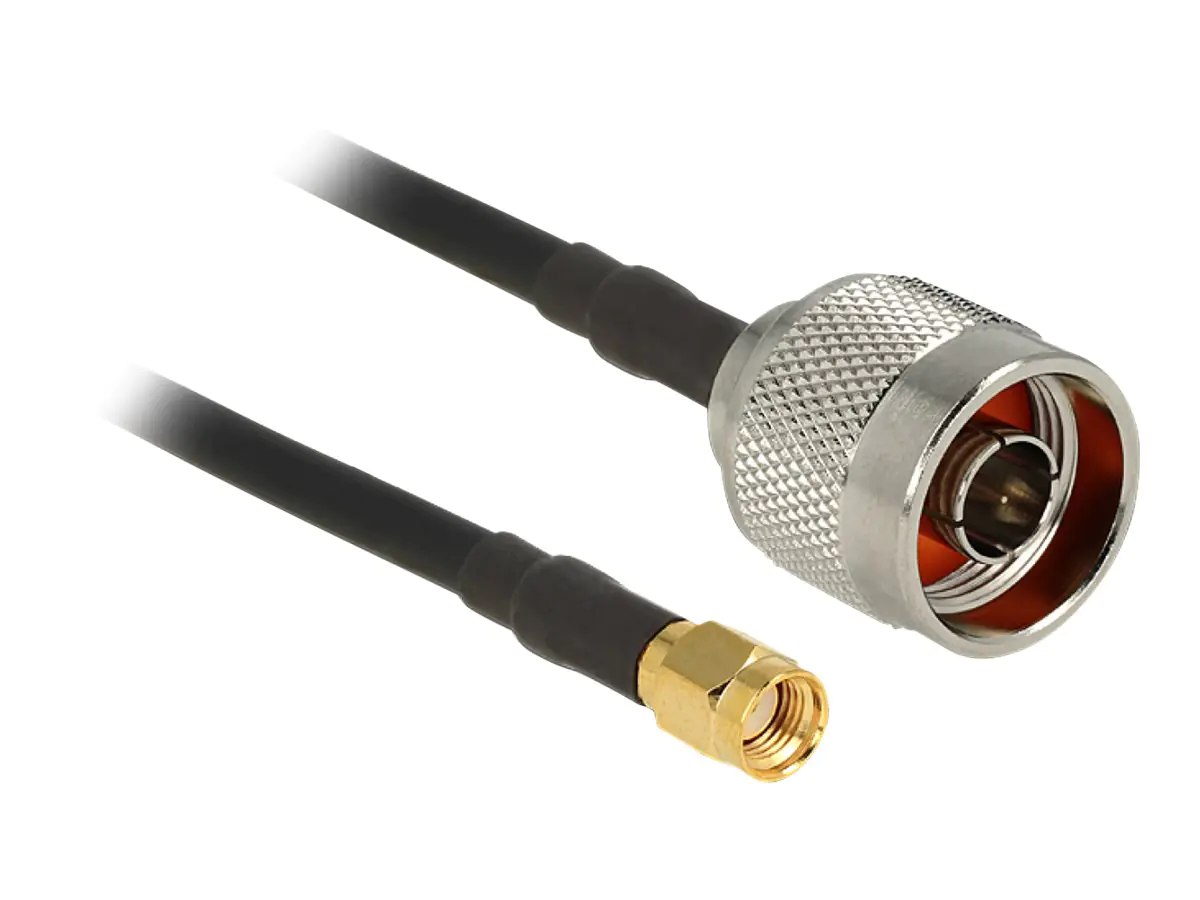 Delock - Antennenkabel - RP-SMA männlich zu N-Anschluss männlich - 50 cm - Schwarz