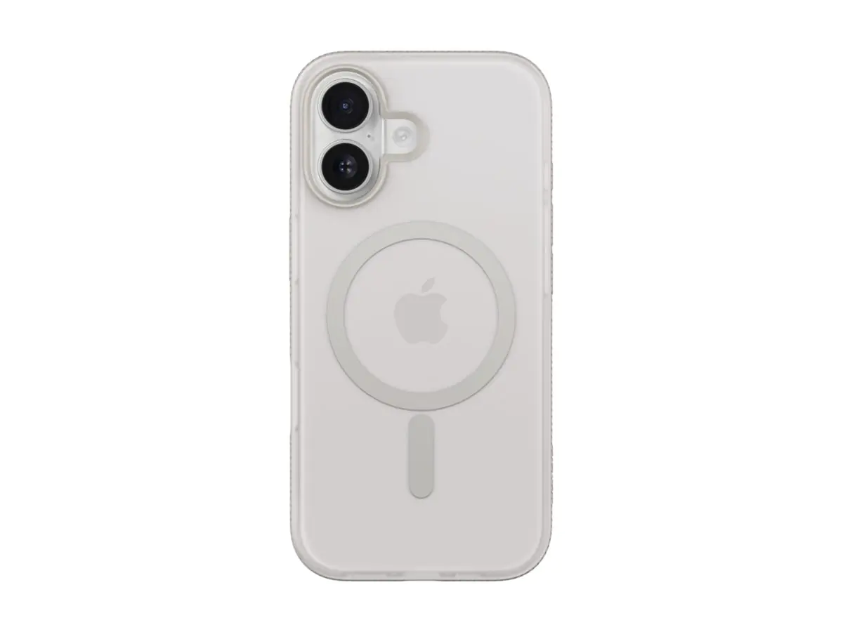 Belkin SheerForce Grip Series - Hintere Abdeckung für Mobiltelefon - MagSafe-Kompatibilität - aus recycelten Materialien hergestellt - Sand - für Apple iPhone 17