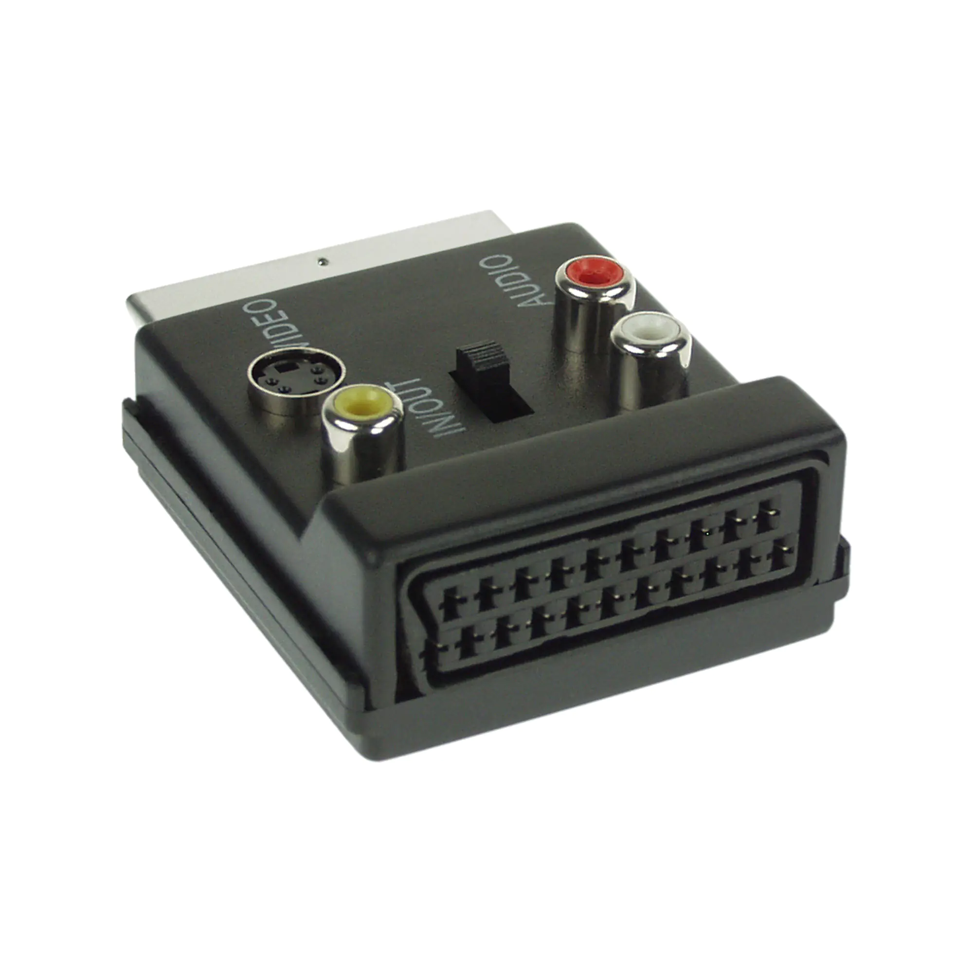 InLine S-VHS/Scart Adapter - Scart Stecker / Buchse - an 3x Cinch Buchse und 1x S-VHS Buchse