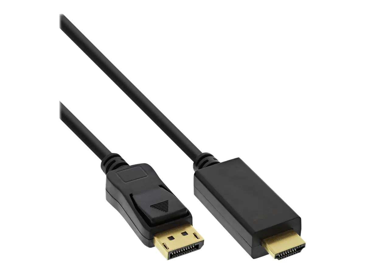 InLine - Adapterkabel - DisplayPort männlich zu HDMI männlich - 1.5 m - Dreifachisolierung - Schwarz - 4K Unterstützung