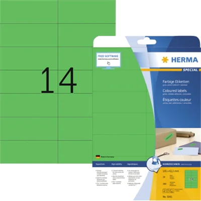 HERMA Etikett SPECIAL 5061 105x42,3mm grün 280 St./Pack.