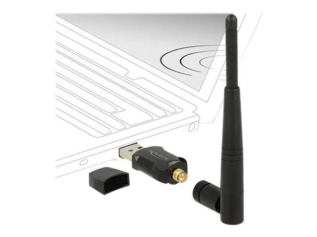 DeLock USB 2.0 Dual Band WLAN ac/a/b/g/n Stick - Netzwerkadapter - USB 2.0 - 802.11ac - Schwarz