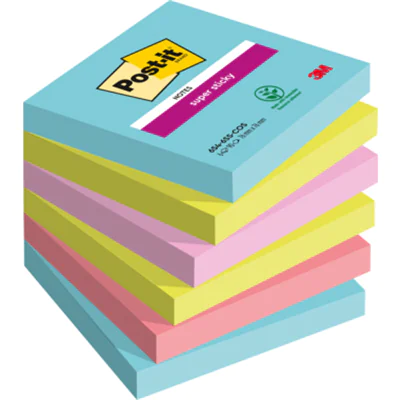 Post-it Haftnotiz Super Sticky Miami 6546SMI 76x76 mm 6 St./Pack.