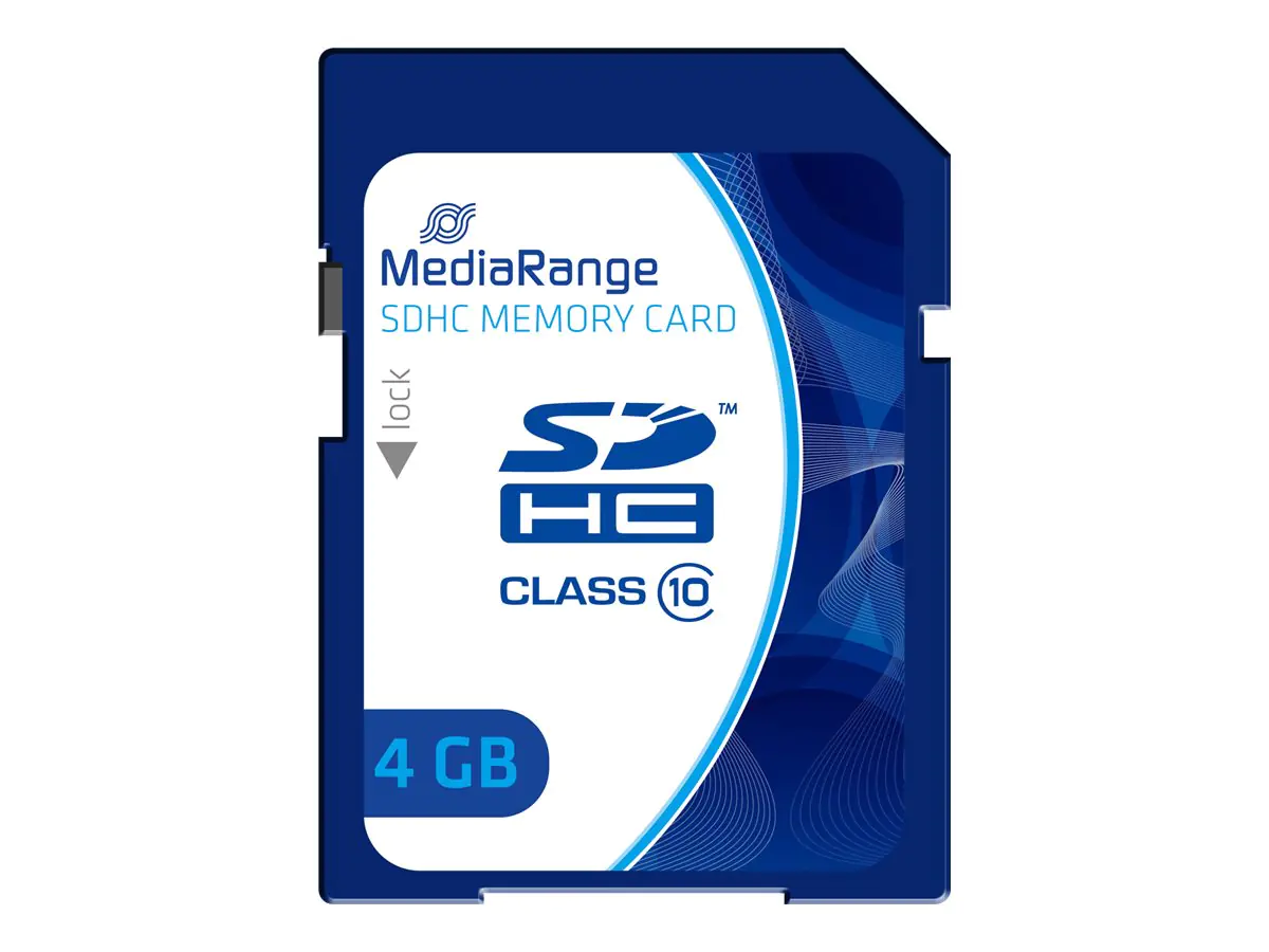 MediaRange - Flash-Speicherkarte - 4 GB - Class 10 - SDHC - Blau