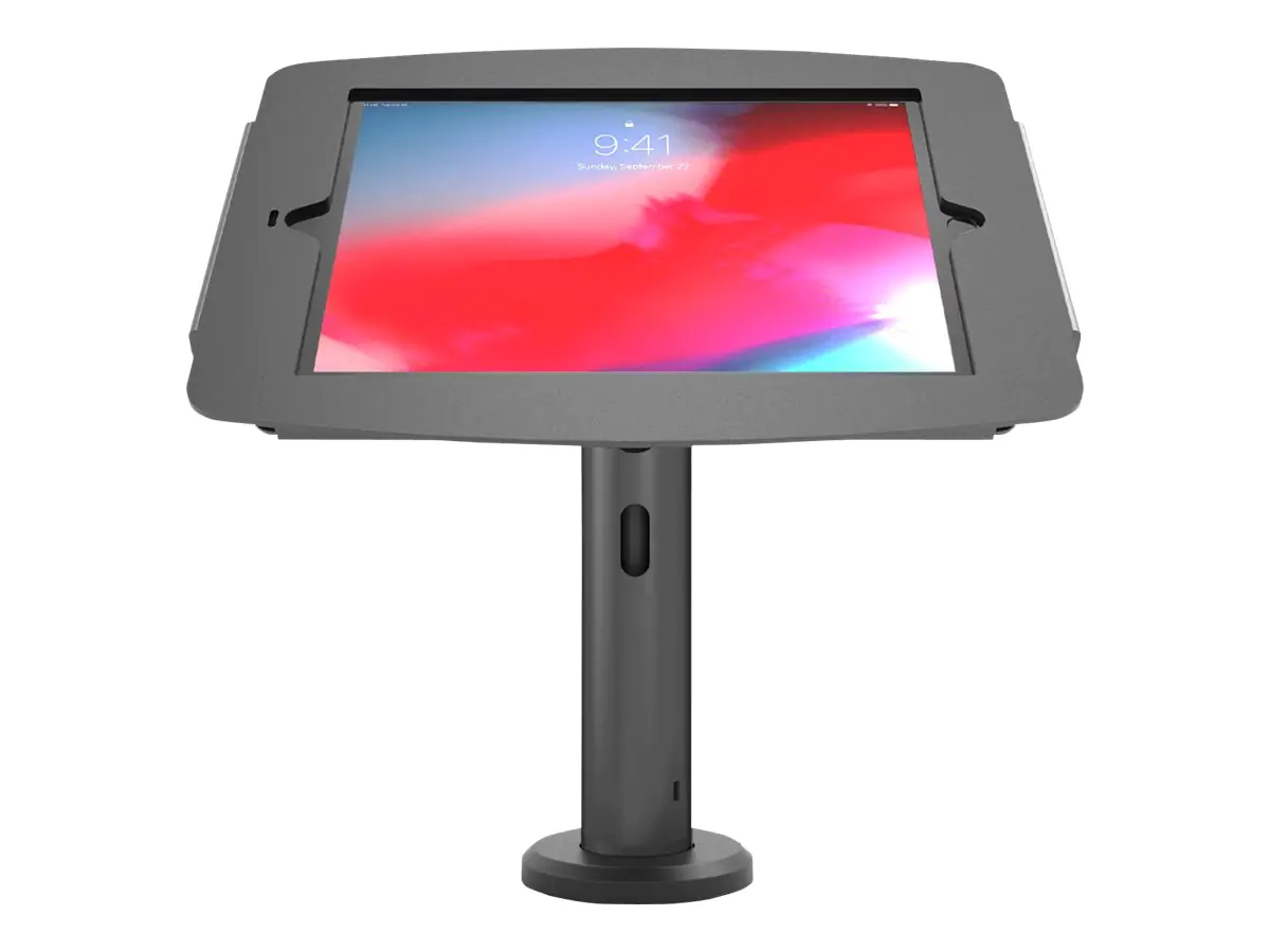 Compulocks iPad Pro 12.9" (3 - 6th Gen) Space Enclosure Tilting Stand 4" - Befestigungskit (Gehäuse, pole stand) - für Tablett - verriegelbar - hochwertiges Aluminium - Schwarz - Bildschirmgröße: 32.8 cm (12.9") - für Apple 12.9-inch iPad Pro (3. Generati