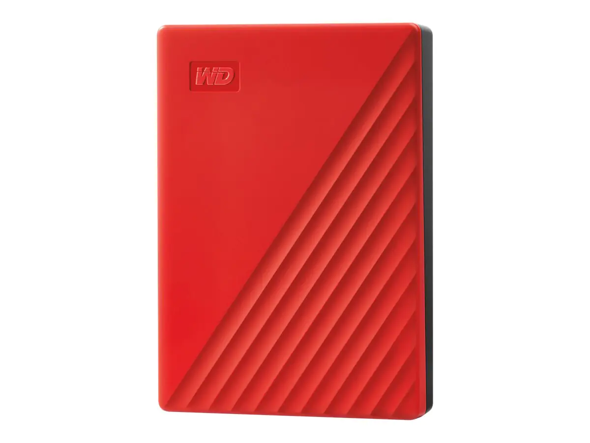 WD My Passport WDBPKJ0040BRD - Festplatte - verschlüsselt - 4 TB - extern (tragbar) - USB 3.2 Gen 1 - 256-Bit-AES - Rot