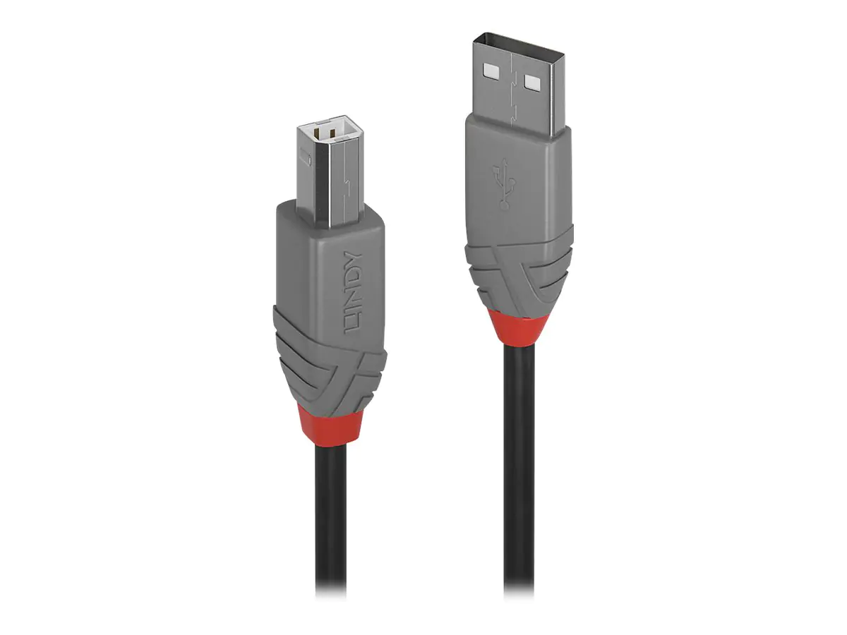 Lindy Anthra Line - USB-Kabel - USB (M) zu USB Typ B (M) - USB 2.0 - 5 m - rund - Schwarz