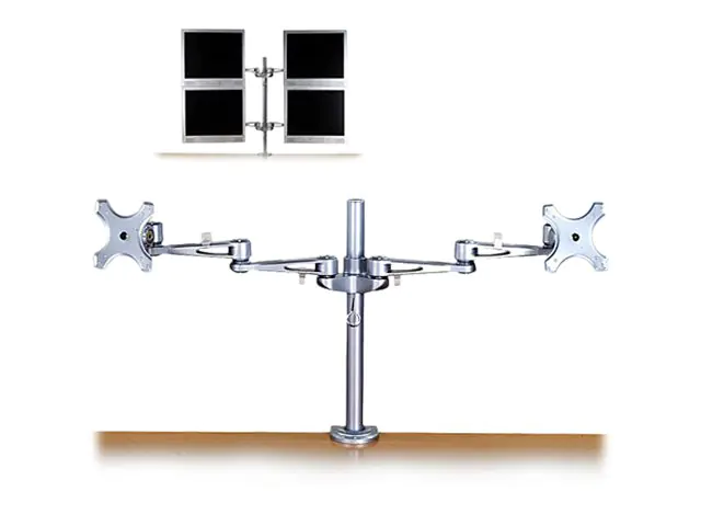 Lindy Dual Adjustable LCD Arms - Montagekomponente (2 Gelenkarme) - für 2 LCD-Displays - Silber - Bildschirmgröße: 35.6 - 50.8 cm (14" - 20") - Stangenbefestigung