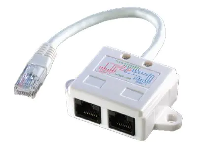 VALUE T-Adapter - Netzwerk-Splitter - RJ-45 (M) zu RJ-45 (W) - 17 cm - UTP - CAT 5e - geformt, verseilt - weiß