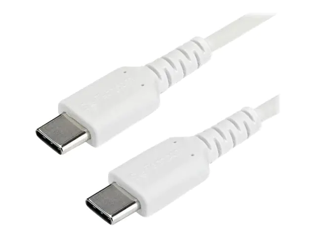 StarTech 2m USB-C Ladekabel - Langlebiges USB 2.0 Typ C zu USB C Datenübertragungs-/Schnellladekabel - TPE Mantel Aramidfaser M/M 60W Weiß - Samsung S10 S20 iPad Pro MS Surface (RUSB2AC2MW) - USB-Kabel - 24 pin USB-C (M) gerade zu 24 pin USB-C (M) gerade