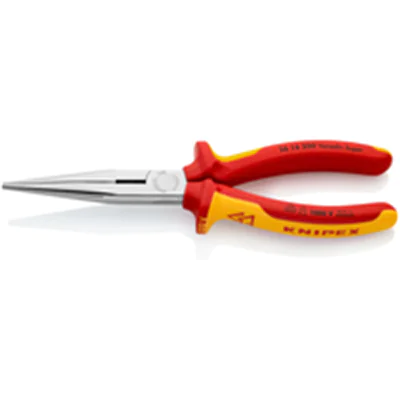 KNIPEX Flachrundzange 26 16 200 DIN ISO5745 VDE 200mm ger. fl-rd lg