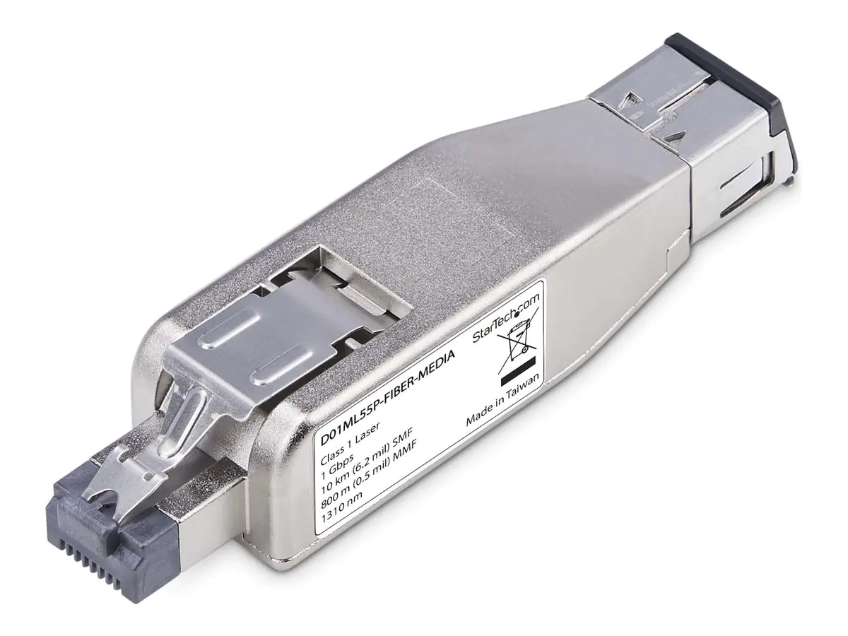 StarTech.com Gigabit Fiber to RJ45 Ethernet Media Converter, Micro Mini