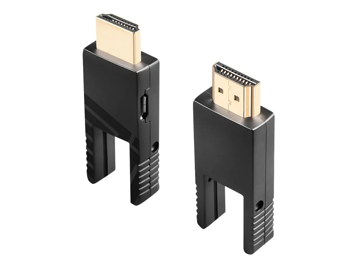 Lindy - Kit HDMI-Kabel mit Ethernet - 19 pin micro HDMI Type D männlich zu 19 pin micro HDMI Type D männlich - 100 m - Hybrid Kupfer/Kohlefaser - Schwarz - 4K Unterstützung