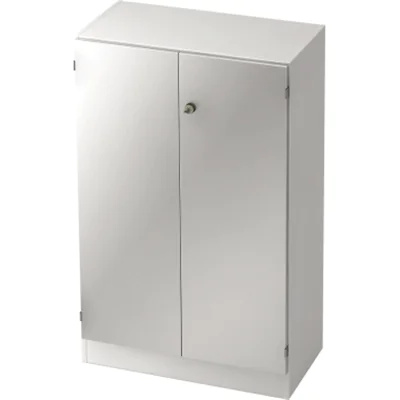 Hammerbacher Flügeltürenschrank V6550/W/S/SG 3OH weiß/silber