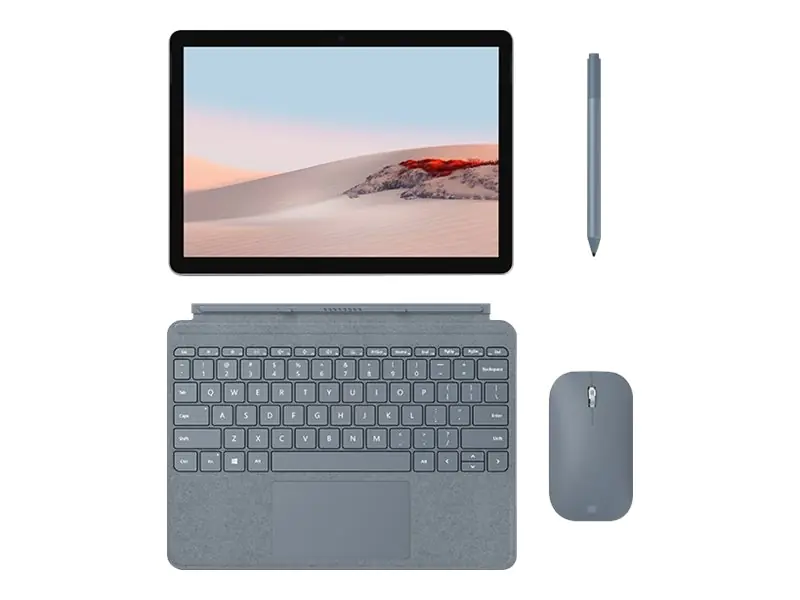 Microsoft Surface Go Type Cover - Tastatur - mit Trackpad, Beschleunigungsmesser - hinterleuchtet - Deutsch - Eisblau - für Surface Go, Go 2