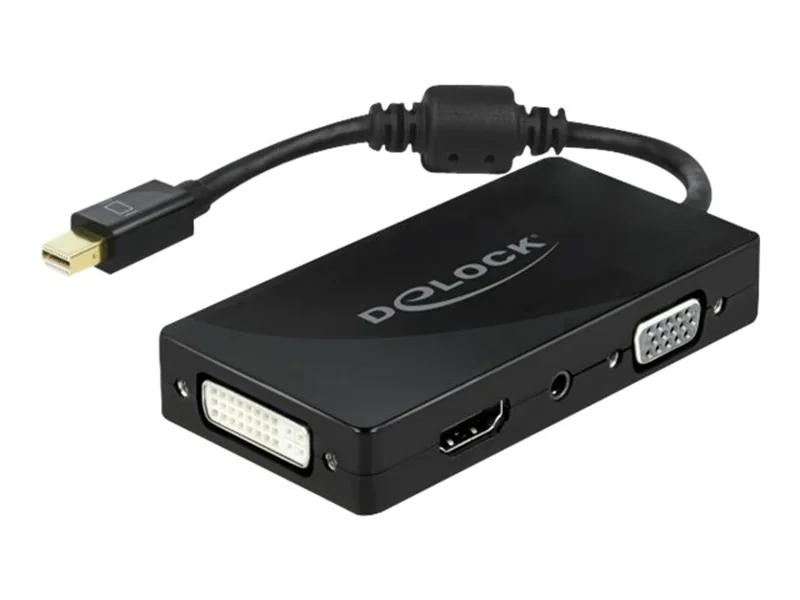 Delock - Videoadapter - Mini DisplayPort männlich zu HD-15 (VGA), mini-phone stereo 3.5 mm, DVI-I, HDMI, Micro-USB Typ B weiblich - 15 cm - Schwarz - passiver Konverter