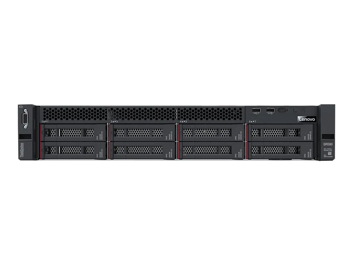 Lenovo ThinkSystem SR590 7X99 - Server - Rack-Montage - 2U - zweiweg - 1 x Xeon Silver 4110 / 2.1 GHz - RAM 16 GB - SAS - Hot-Swap 6.4 cm (2.5")