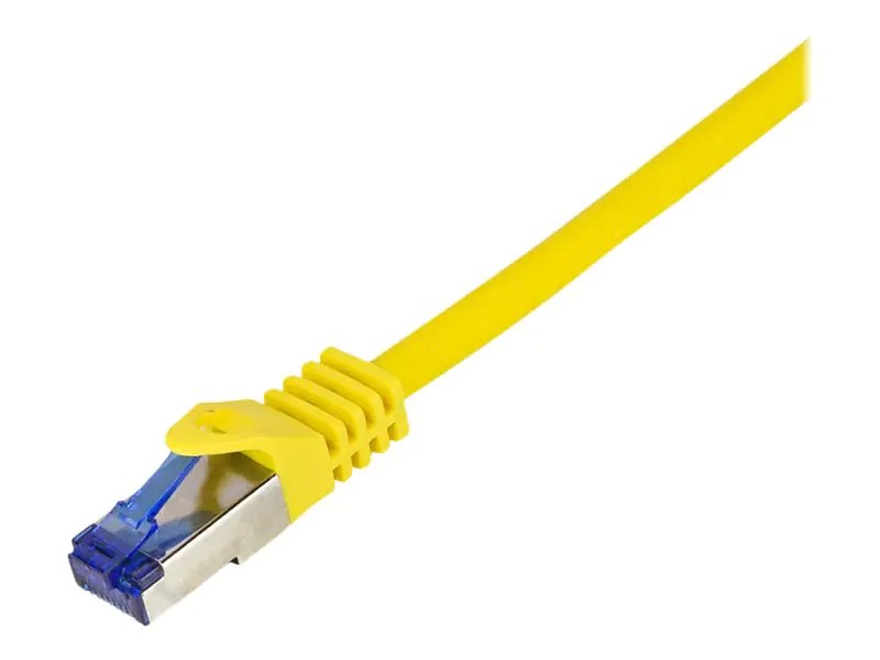 LogiLink Professional Ultraflex - Patch-Kabel - RJ-45 (M) zu RJ-45 (M) - 3 m - 6 mm - S/FTP - CAT 7 (Kabel) / CAT 6a (Anschlüsse) - halogenfrei, geformt, ohne Haken - Gelb, RAL 1018