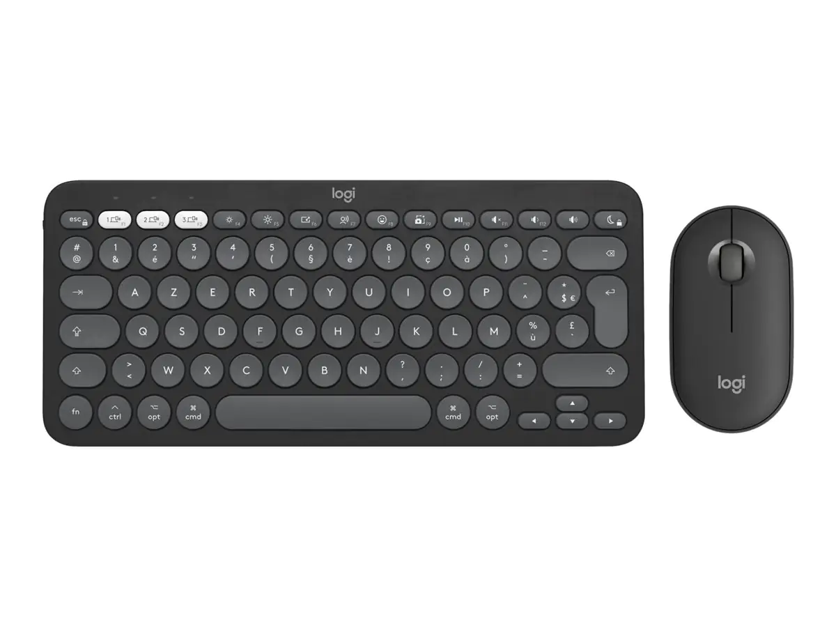 Logitech Pebble 2 Combo for Mac - Tastatur-und-Maus-Set - kabellos - Bluetooth LE - QWERTY - US International - Tonal Graphite