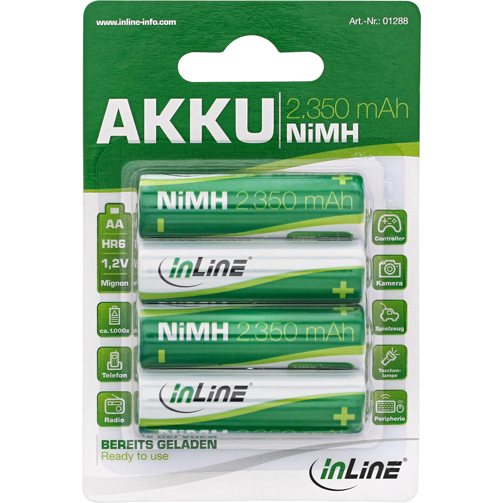 InLine - Batterie 4 x AA / HR6 - NiMH - (wiederaufladbar) - 2350 mAh