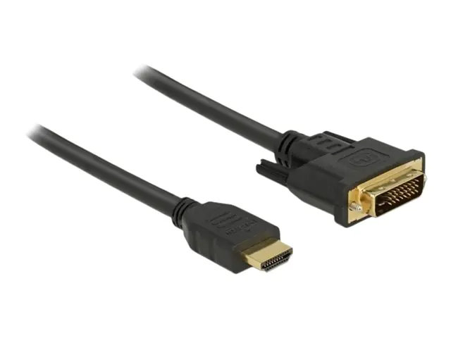 Delock - Adapterkabel - HDMI männlich zu DVI-D männlich - 1.5 m - Dreifachisolierung - Schwarz - Daumenschrauben