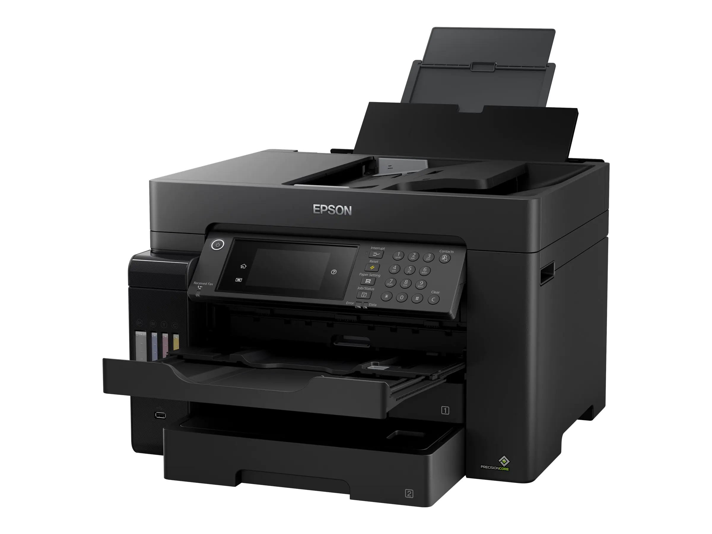 Epson EcoTank ET-16650 - Multifunktionsdrucker - Farbe - Tintenstrahl - A3 plus (311 x 457 mm) (Original) - A3 (Medien) - bis zu 25 Seiten/Min. (Drucken) - 550 Blatt - 33.6 Kbps - USB 2.0, LAN, USB-Host, Wi-Fi - Schwarz