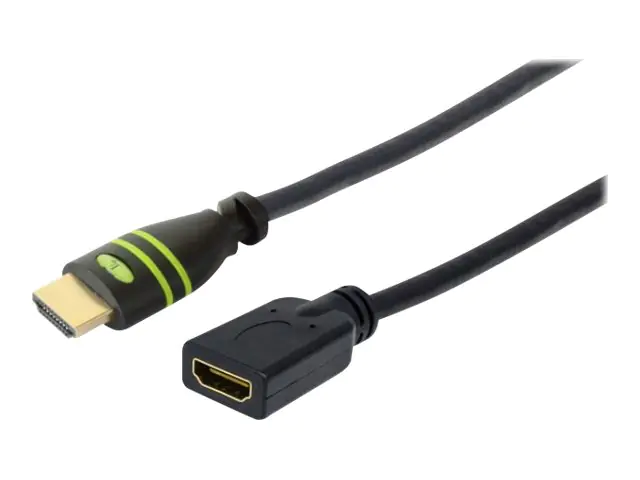 TECHly - HDMI-Verlängerungskabel mit Ethernet - HDMI männlich zu HDMI weiblich - 1 m - Doppelisolierung - Schwarz