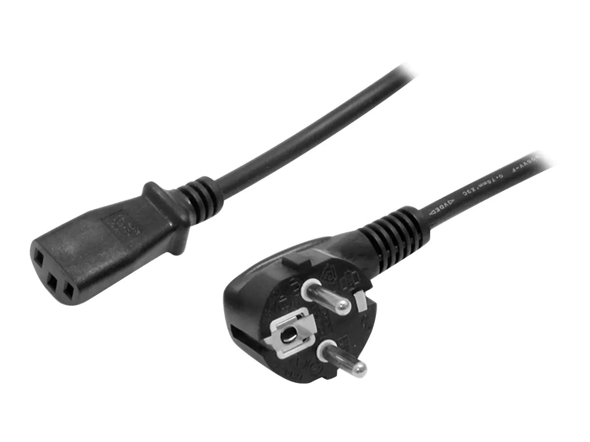 StarTech 2 m Computer Stromkabel, 18AWG, EU Schuko auf C13, 10A 250V, Schwarz Ersatz AC Netzkabel, Drucker Stromkabel, PC Stromversorgungskabel, Monitor Stromkabel - UL gelistet (PXT101EUR) - Stromkabel - power IEC 60320 C13 zu power CEE 7/7 (M) - 1.8 m -