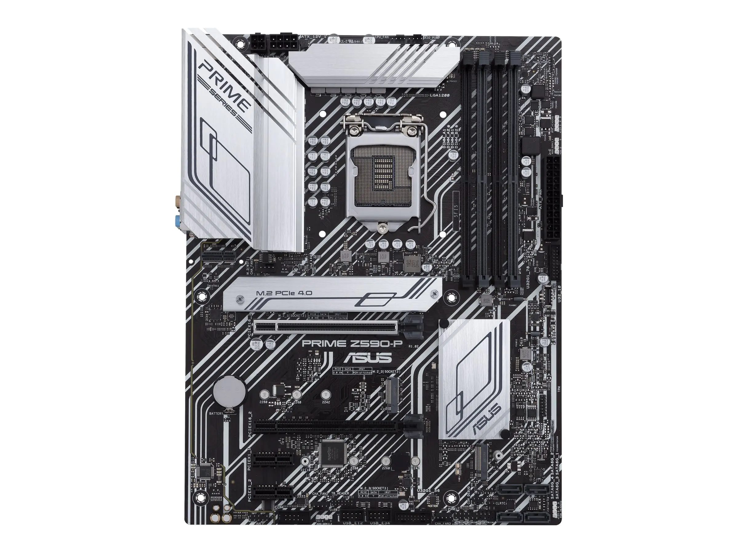 ASUS PRIME Z590-P - Motherboard - ATX - LGA1200-Sockel - Z590 Chipsatz - USB-C Gen1, USB 3.2 Gen 1, USB 3.2 Gen 2, USB-C Gen 2x2 - 2.5 Gigabit LAN - Onboard-Grafik (CPU erforderlich) - HD Audio (8-Kanal)