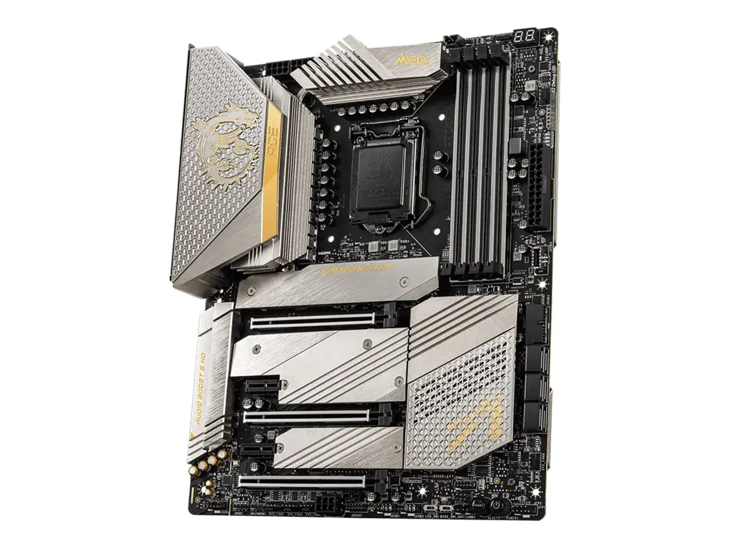 MSI MEG Z590 ACE - Gold Edition - Motherboard - ATX - LGA1200-Sockel - Z590 Chipsatz - USB-C Gen2, USB 3.2 Gen 1, USB 3.2 Gen 2 - 2.5 Gigabit LAN, Wi-Fi 6, Bluetooth - Onboard-Grafik (CPU erforderlich) - HD Audio (8-Kanal)