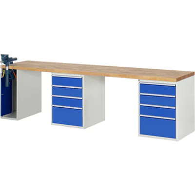 RAU Werkbank 7000 3.000 x 890 x 700 mm (B x H x T) enzianblau lichtgrau