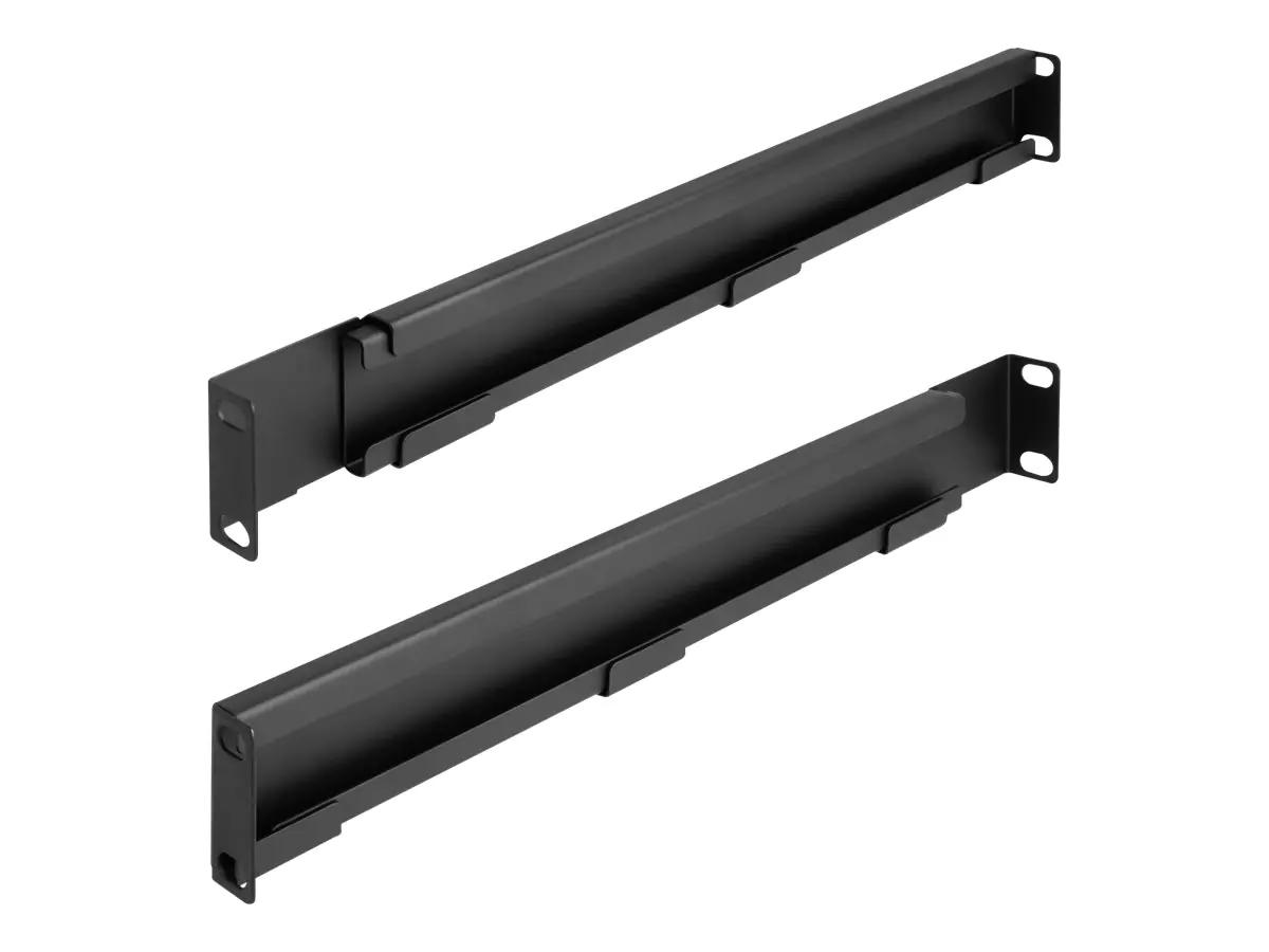 Delock - Rack Bracket - einstellbare Länge 368 - 600 mm - Seite - Schwarz - 1U - 48.3 cm (19") (Packung mit 2)