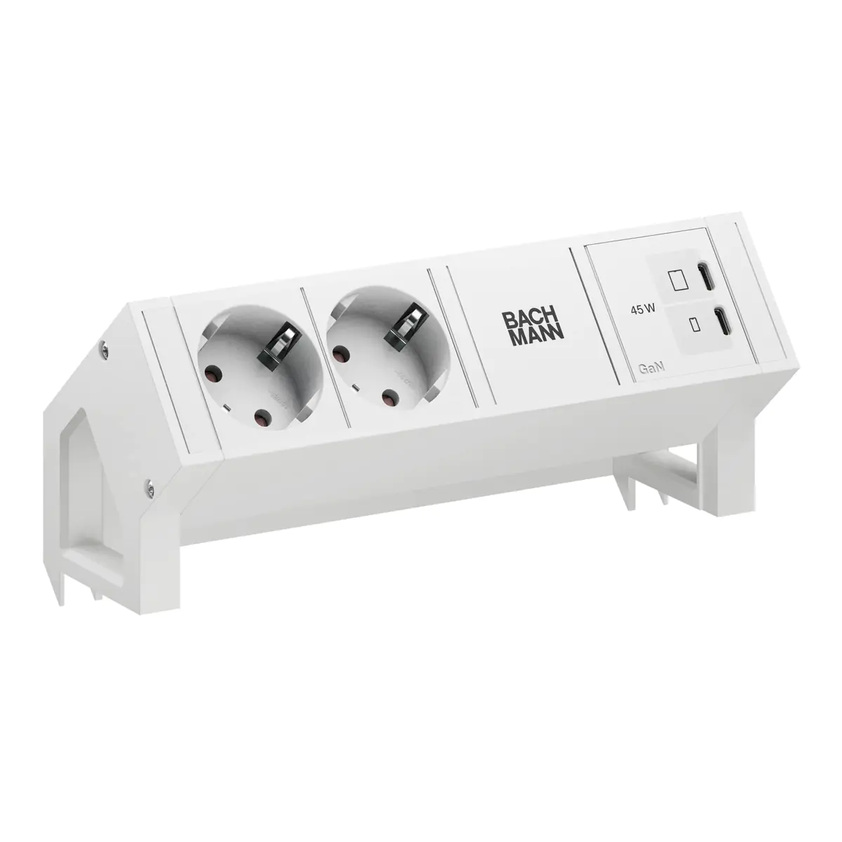 Bachmann DESK2 PURE WHITE 2xCEE7/3 1xUSB C/C 45W 0,2m RAL9010