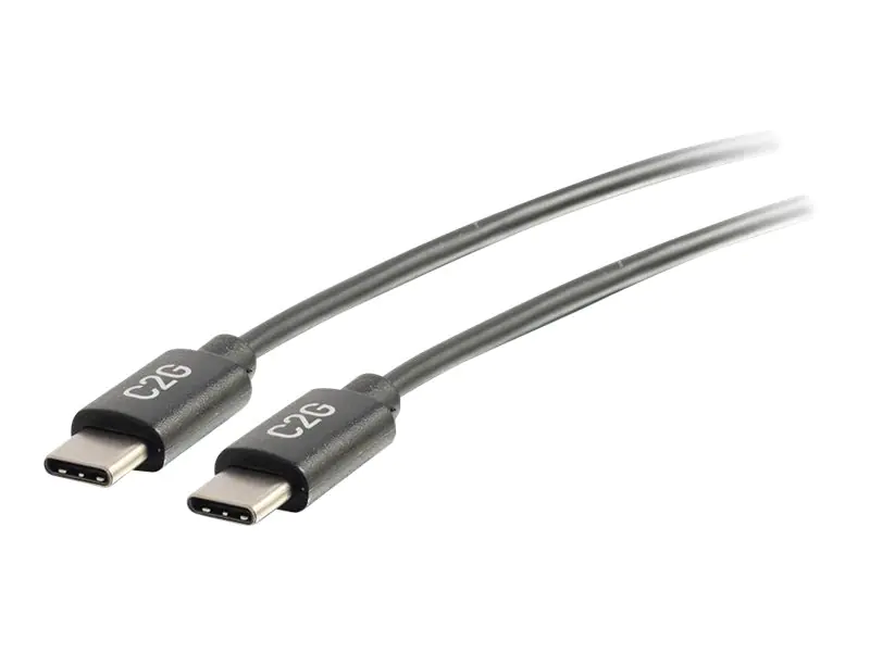 C2G 0.9m (3ft) USB C Cable - USB 2.0 (3A) - M/M USB Type C Cable - Black - USB-Kabel - 24 pin USB-C (M) zu 24 pin USB-C (M) - USB 2.0 - 3 A - 90 cm - Schwarz