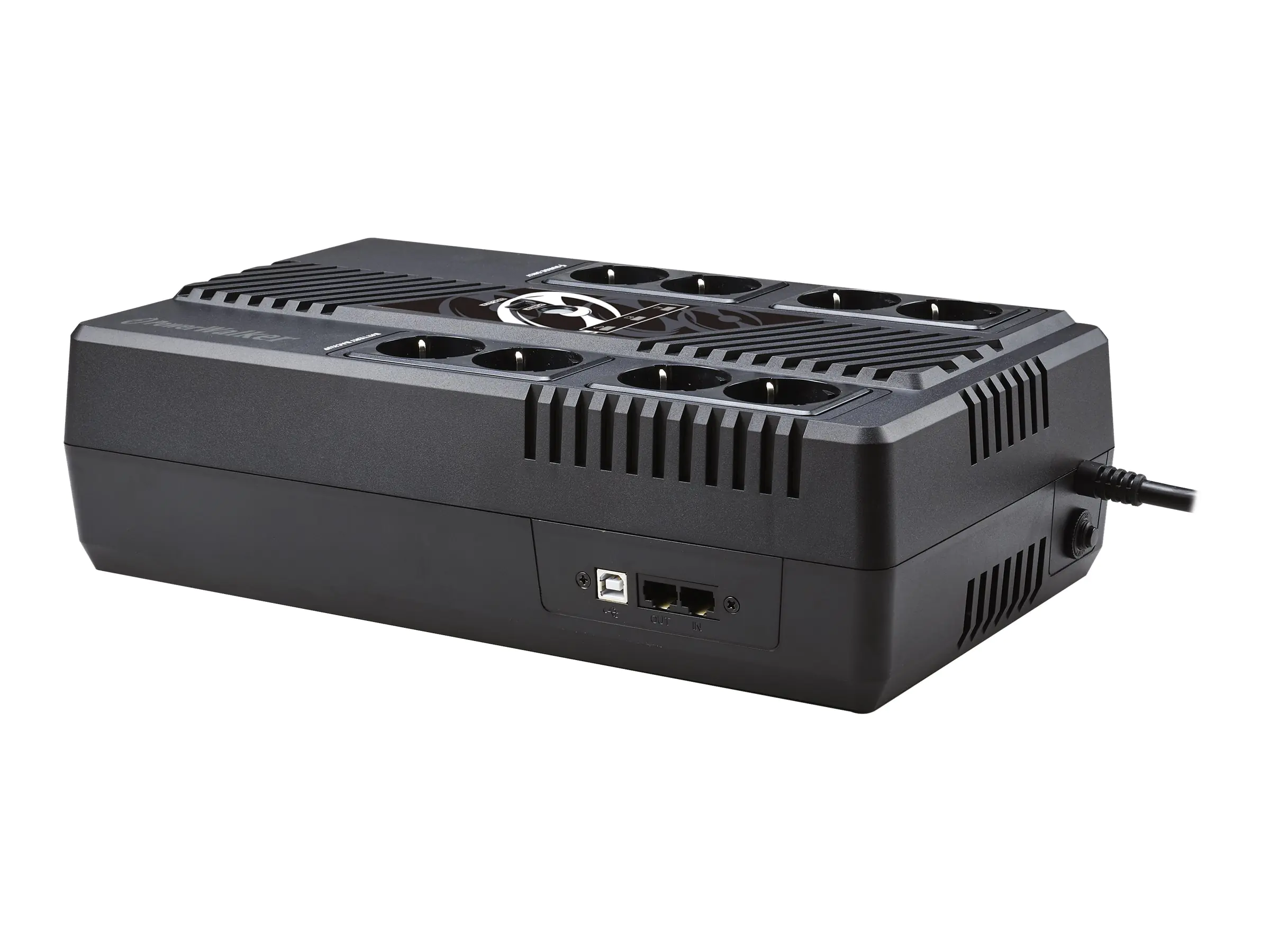 PowerWalker VI 800 MS - USV - Wechselstrom 230 V - 480 Watt - 800 VA - 9 Ah - USB - Ausgangsanschlüsse: 8