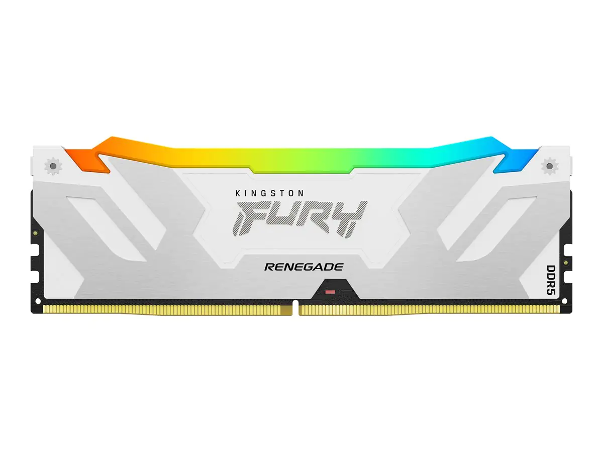 Kingston FURY Renegade RGB - DDR5 - Modul - 16 GB - DIMM 288-PIN - 7600 MT/s / PC5-60800 - CL38 - 1.45 V - ungepuffert - on-die ECC - Weiß & Silber