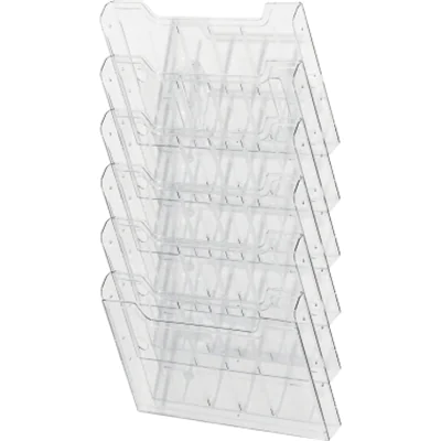Exacompta Prospekthalter Office 32,7 x 52,3 x 11,3 cm (B x H x T) DIN A4 quer Polystyrol kristall 6 Fächer