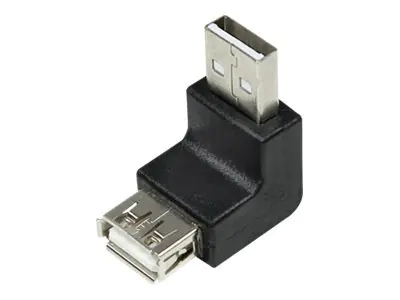 LogiLink - USB-Adapter - USB (M) zu USB (W) - USB 2.0 - 90° Stecker, geformt - Schwarz