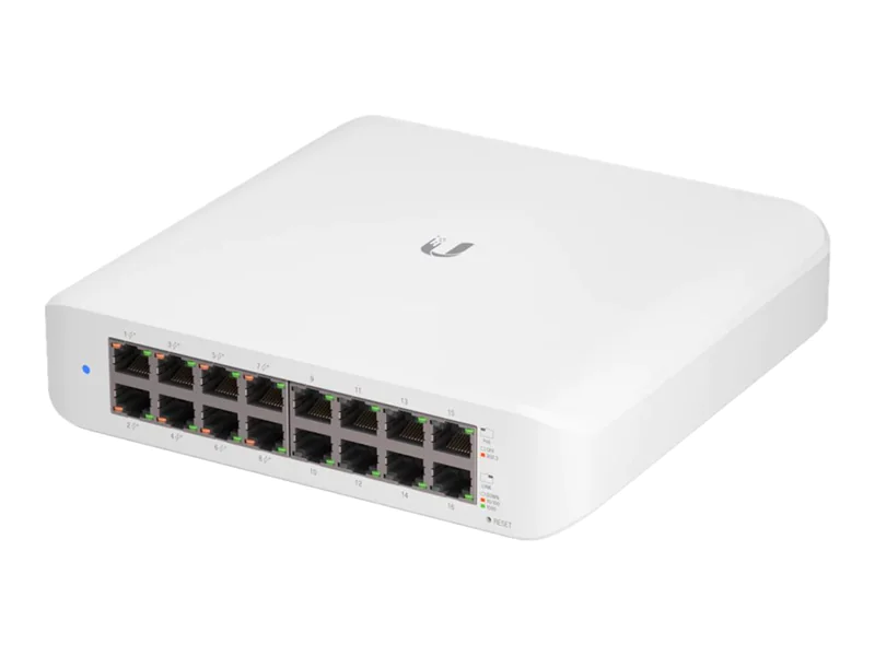 Ubiquiti UniFi Switch Lite USW-Lite-16-POE - Switch - managed - 16 x 10/100/1000 (8 PoE+) - Desktop, wandmontierbar - PoE+ (45 W)